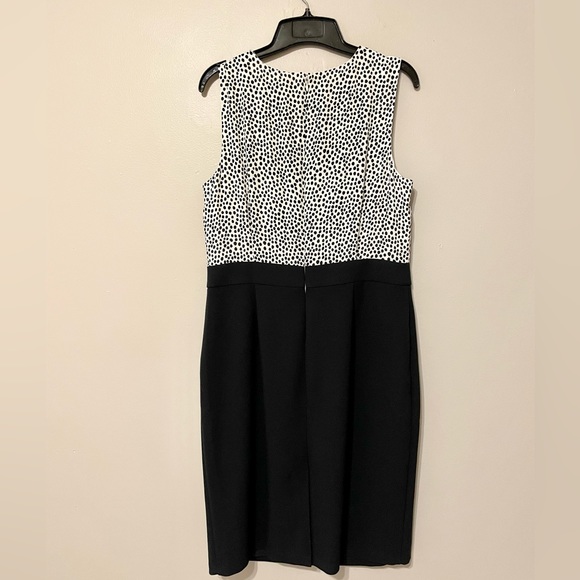 Talbots Black & White Polka Dot Dress Sz 12P - Picture 4 of 14